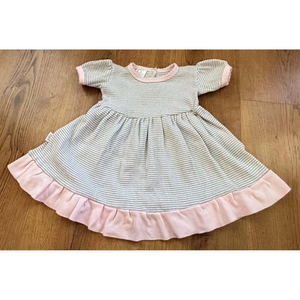 Paty Pima Cotton Ruffle‎ Dress, Made In USA, Baby Girl 3m, Dress Only - Picture 3 of 10